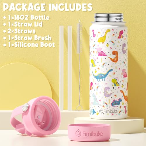 Fimibuke Kids Insulated Water Bottle 18oz with Straw, 2 Pack Ocean Life X374824