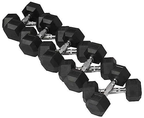 Rubber Coated Hex Dumbbell Weight Set R443