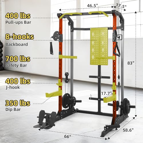 Power Cage 2000Lbs Capacity Power Rack with Cable Crossover O122915