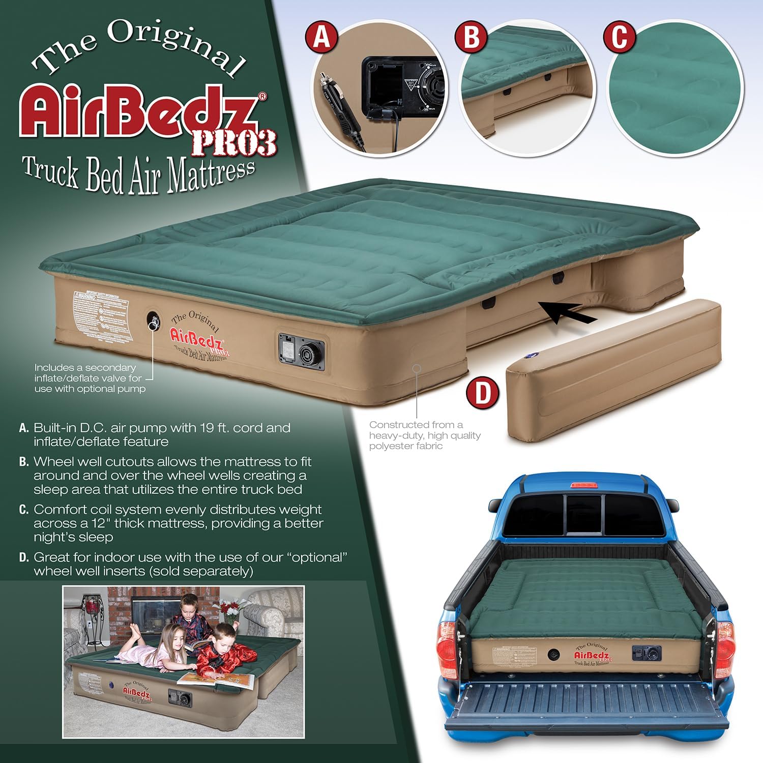 Pittman Pro3 Series Truck Bed Air Mattress 6.5 ft Full Size O770