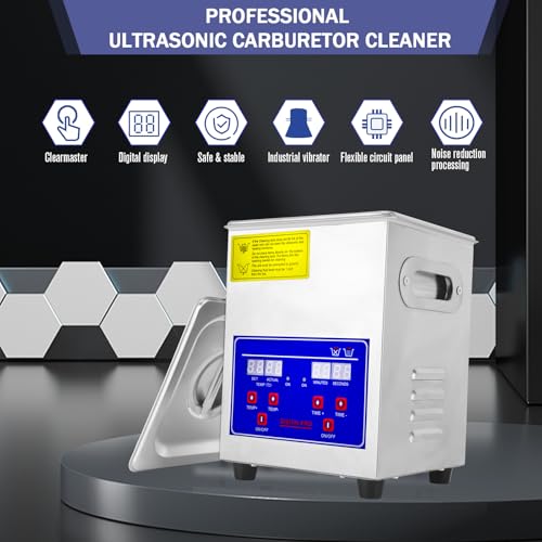 Heated Ultrasonic Parts Cleaner 3L with Digital Timer, 110V G276