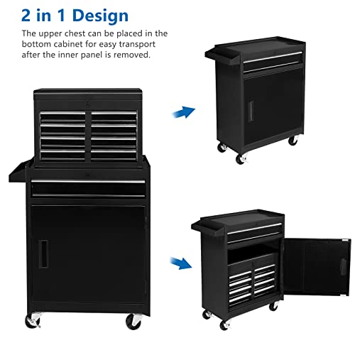 TUFFIOM 5-Drawer Rolling Tool Chest with Lockable Wheels X4579