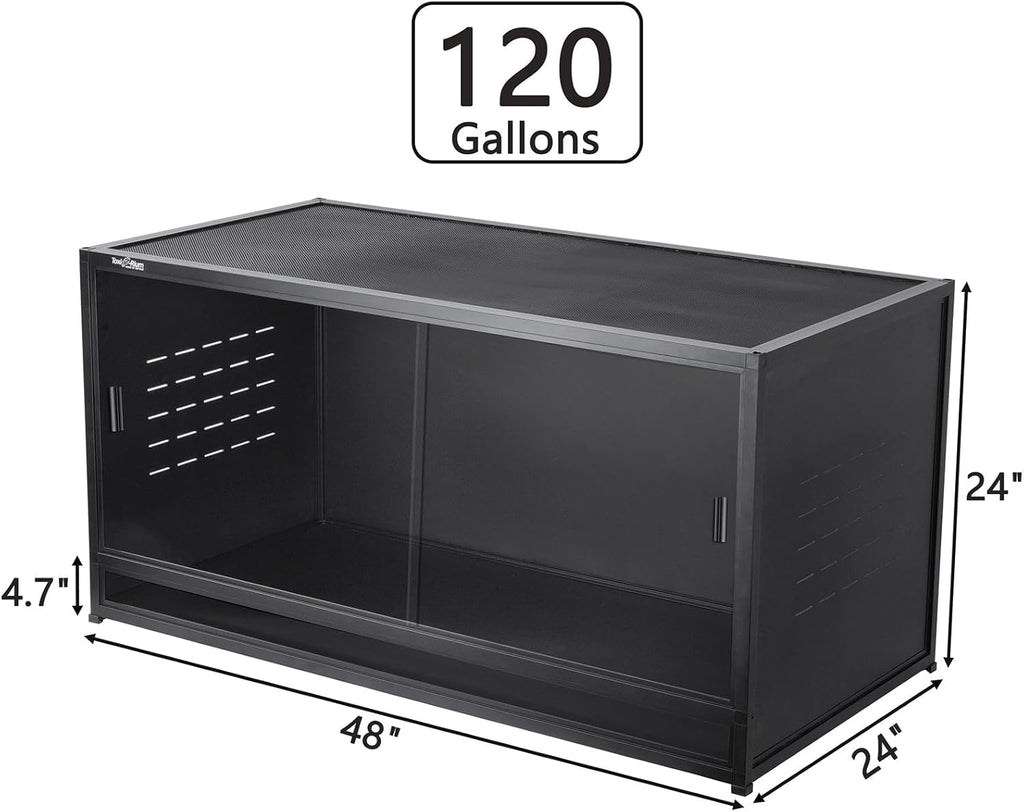 PVC Reptile Enclosure 120 Gallon Terrarium with Sliding Glass Doors S4983