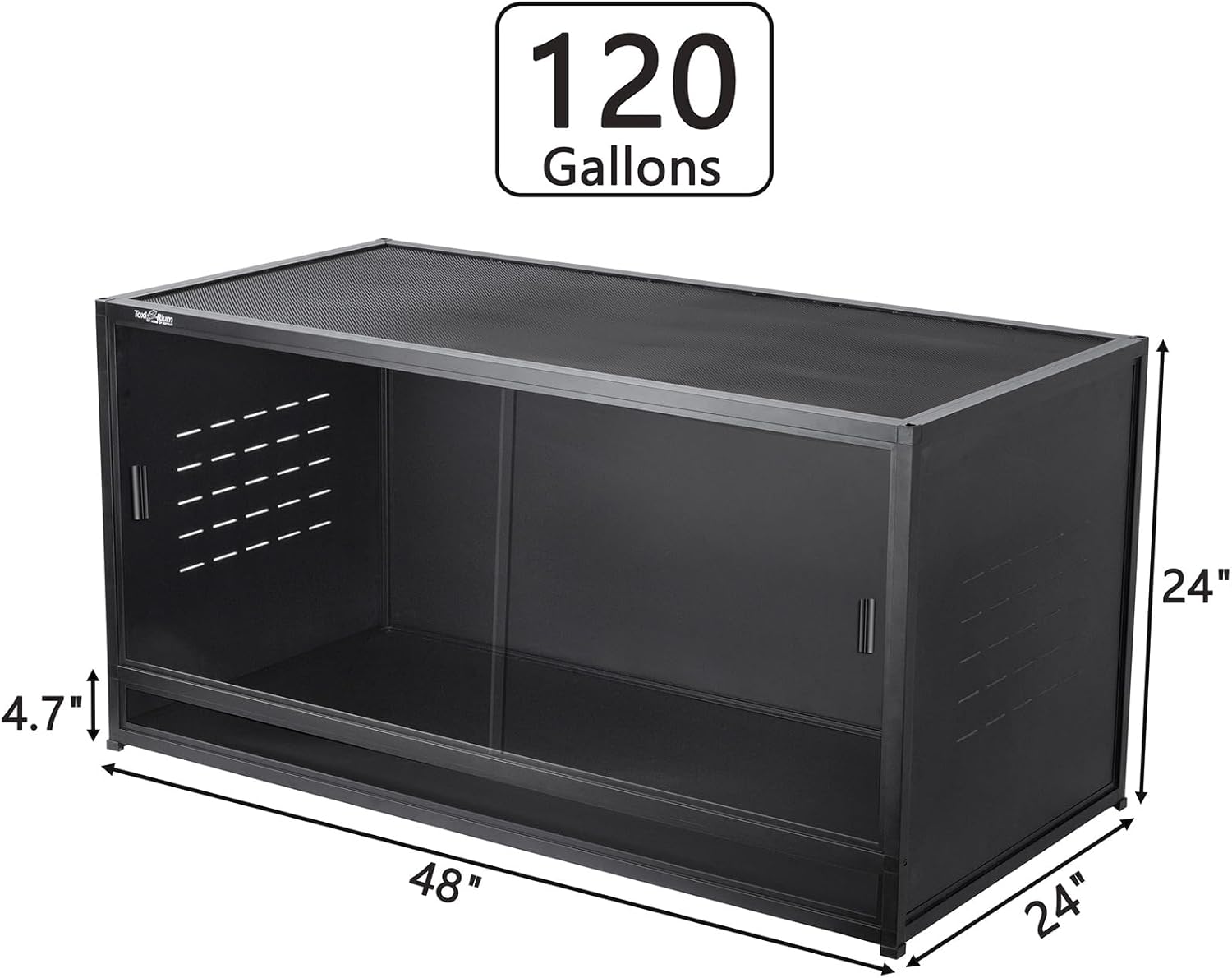 PVC Reptile Enclosure 120 Gallon Terrarium with Sliding Glass Doors S4983