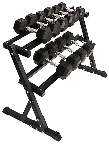 Rubber Coated Hex Dumbbell Weight Set R443