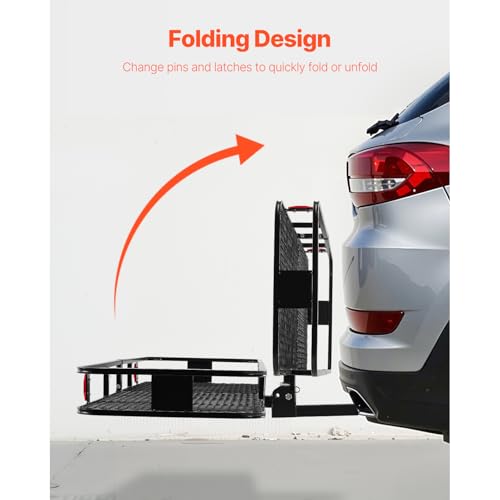 VEVOR 70" x 30" x 6" Hitch Cargo Carrier, 500 lbs Capacity, Folding for 2" Receiver I3546