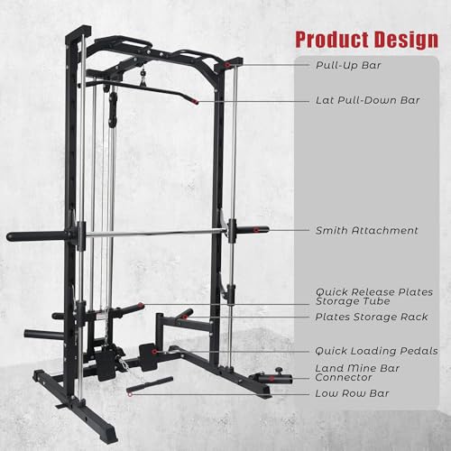 RitFit Smith Machine Power Rack with LAT-Pull Down System T1228