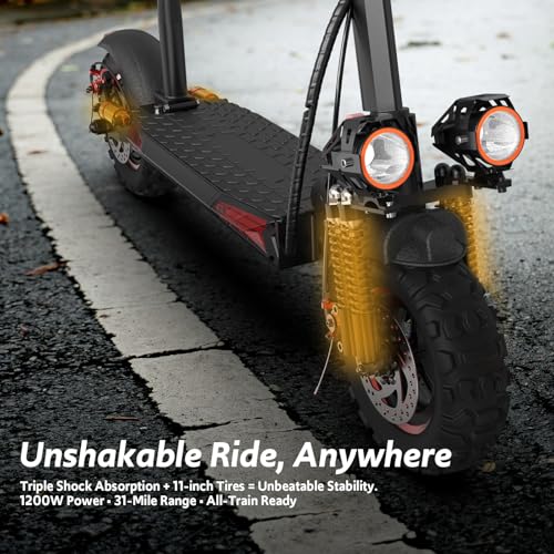 Off Road Electric Scooter Adults 800W 48V 11" All-Terrain Tires Dual Suspension B277