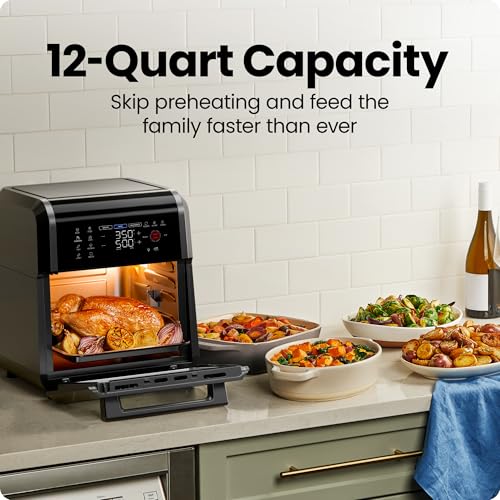 CHEFMAN Multifunctional Digital Air Fryer Rotisserie Dehydrator Convection Oven, 10L, Black B811909