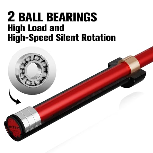 RITFIT Olympic Barbell 4ft/6ft 2 Inch Weight Bar for Strength Training, 500lbs Capacity F369