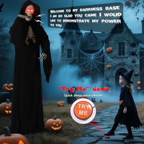 Quntis Halloween Animatronics Grim Reaper Outdoor Decoration 7FT A36398