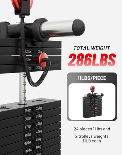 Mikolo Smith Machine 2200lbs Squat Rack with Lat Pulldown & Cable Crossover E219