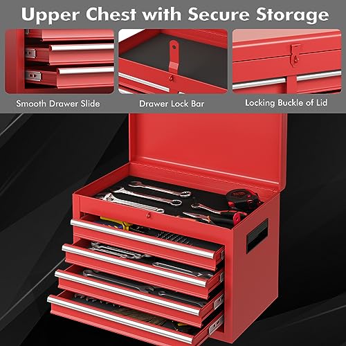 Goplus 5-Drawer Rolling Tool Chest with Lockable Wheels, Gray Z601390