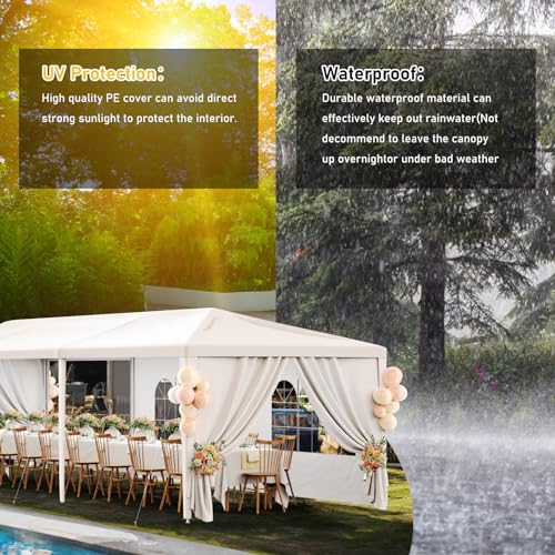 Outdoor Party Tent 10x30 Black with 8 Removable Sidewalls V87006