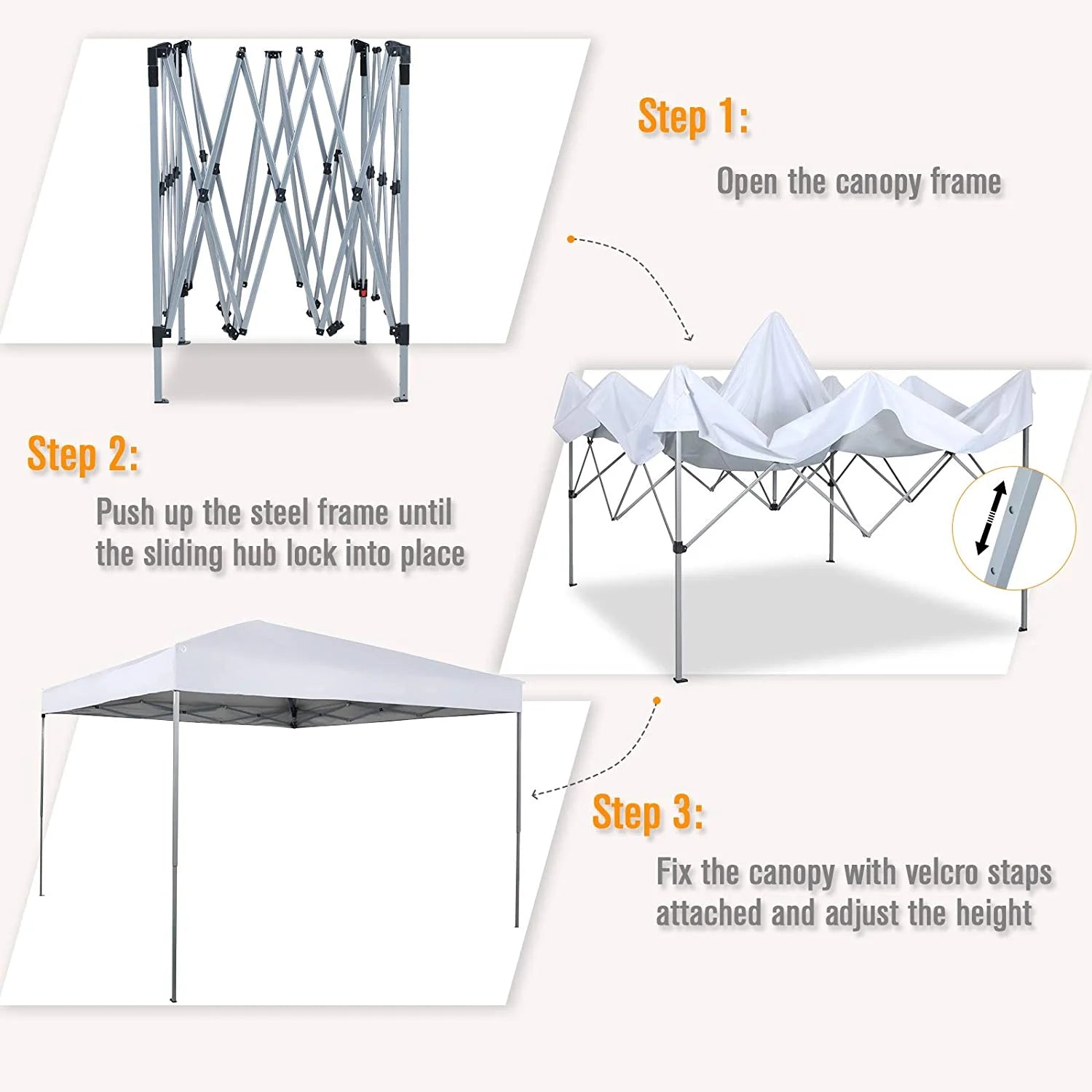 SUGIFT Ez Pop-up Canopy Tent with Bag 10x10 White T725