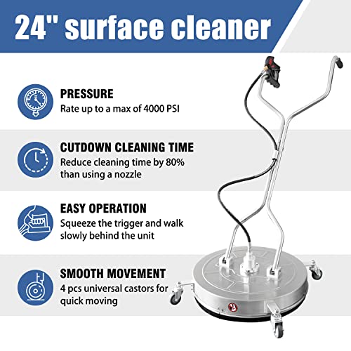JANZ Pressure Washer Surface Cleaner 14 Inch with 4 Wheels J74032