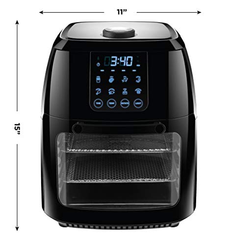 CHEFMAN Multifunctional Digital Air Fryer Rotisserie Dehydrator Convection Oven, 10L, Black B811909