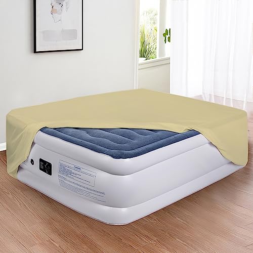 Bedecor Air Bed Sheets for Mattress Cover Removable Elastic Band Soft Breathable Twin XL Light Gray U508
