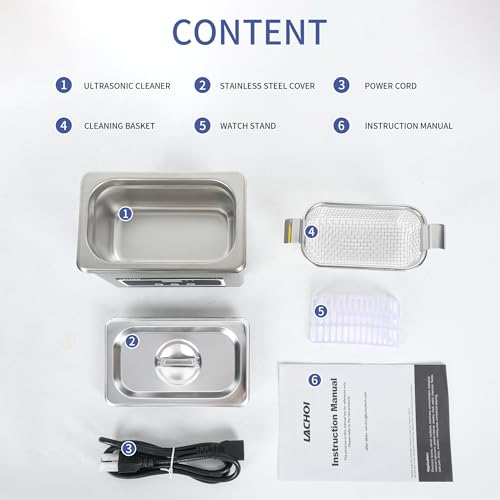 Ultrasonic Cleaner 800ml 40kHz with Timer for Jewelry Watch Ring J481292