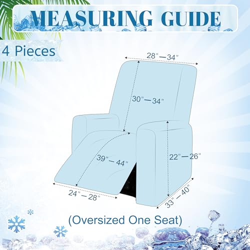 3 Seat Recliner Sofa Cover Stretch Non Slip Washable Dark Grey X5464