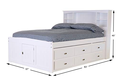 Discovery World Furniture White Full Bookcase Bed with 6 Drawers Z895159