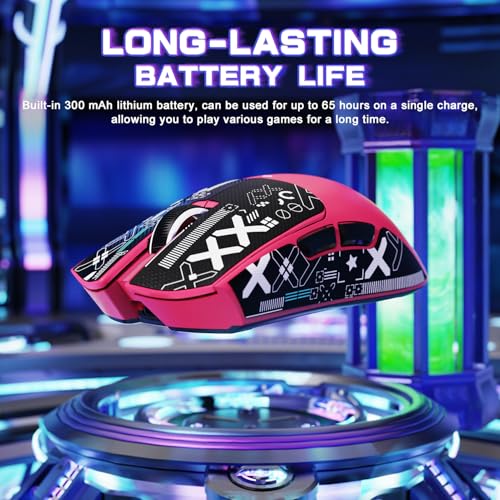 Attack Shark X11SE Wireless Gaming Mouse, Tri-Mode 22K DPI, 59g, Berry Red Y3775