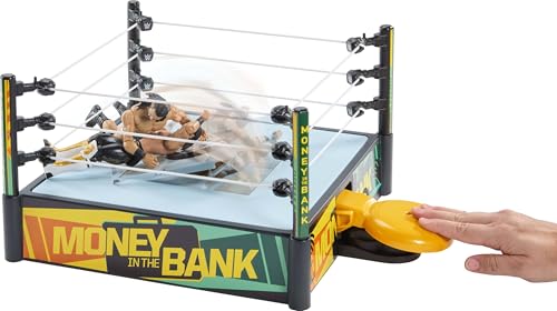 Mattel WWE Money in the Bank Cash-in Ring Playset with 2 Play Modes & 40+ Sounds A3363