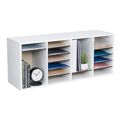 Safco Wooden Paper and Mail Organizer, Adjustable Shelves, Stackable B285
