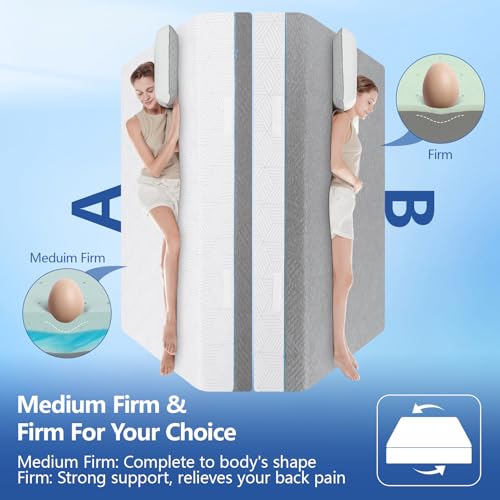 Split King Adjustable Bed Frame with Gel Memory Foam Mattress, Wireless Remote F95930