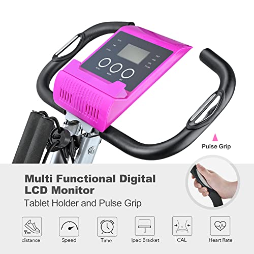 Foldable Exercise Bike with Adjustable Backrest and Pulse Sensor Z4685