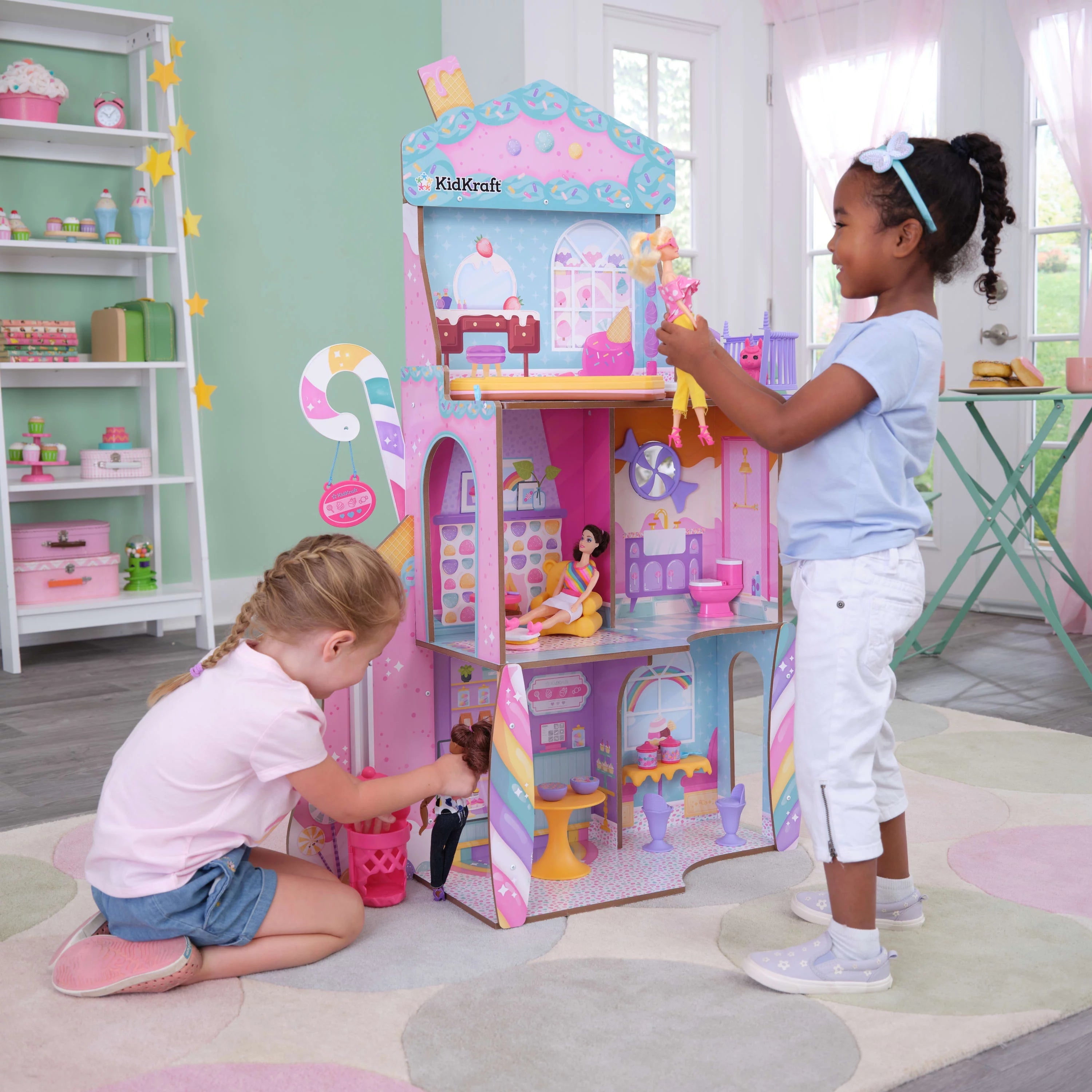 KidKraft Candy Castle Wooden Dollhouse with 28 Accessories U48940