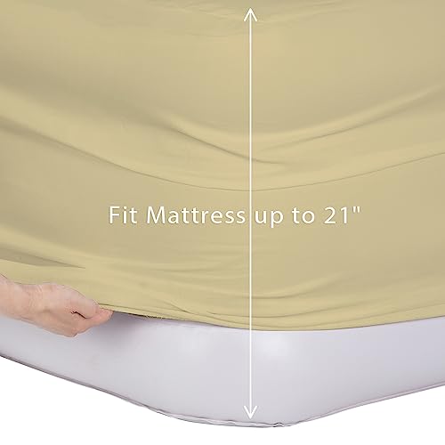 Bedecor Air Bed Sheets for Mattress Cover Removable Elastic Band Soft Breathable Twin XL Light Gray U508