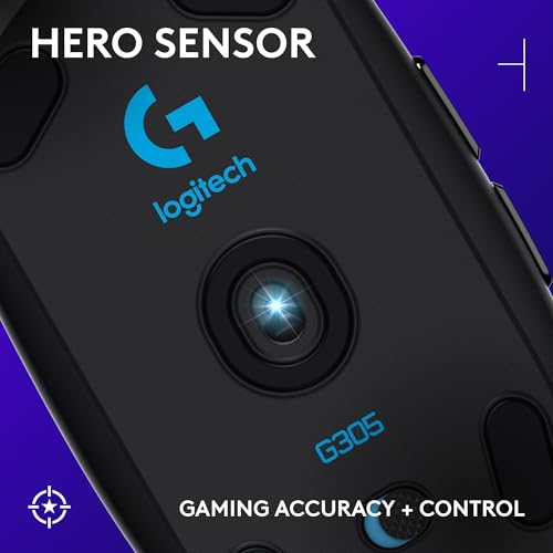 Logitech G305 LIGHTSPEED Wireless Gaming Mouse, Hero 12K Sensor, Black O4133