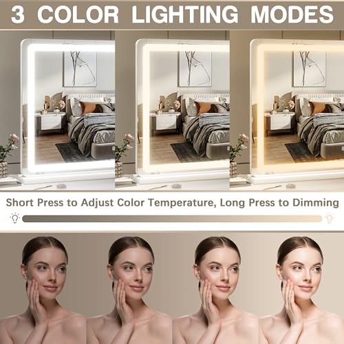 Vanity Mirror with Lights, 12.6"×15" LED Makeup Mirror, Touch Control Dimmable D52089