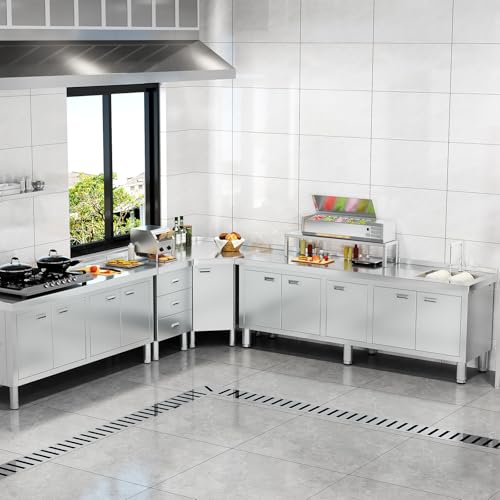 ZZV Freestanding Stainless Steel Utility Sink with Cabinet I631996