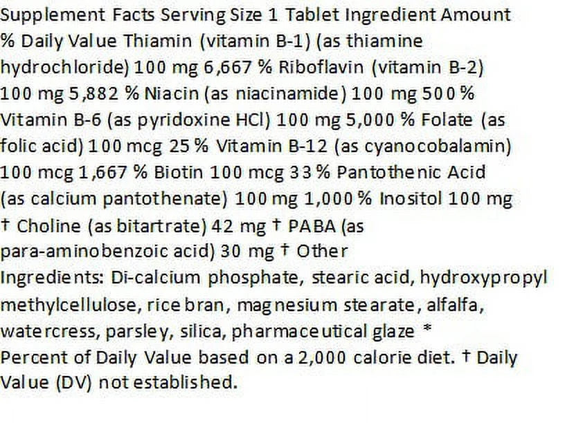 Nature's Plus Mega B-100 Complex Tablets 90 Count D357938