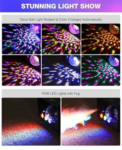 MOSFiATA 600W Fog Machine with RGB LED Lights and Remote Control E8210