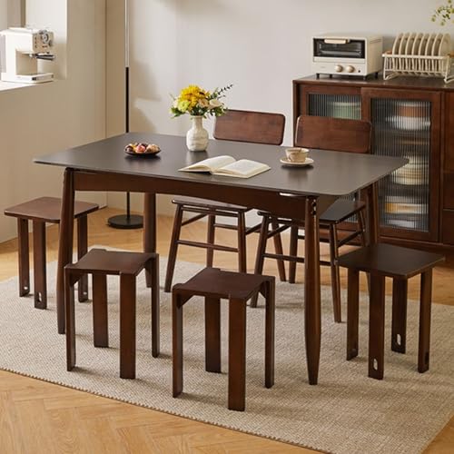 Stackable Stools Set of 4 Round Wooden Nesting Tables for Living Room C8777