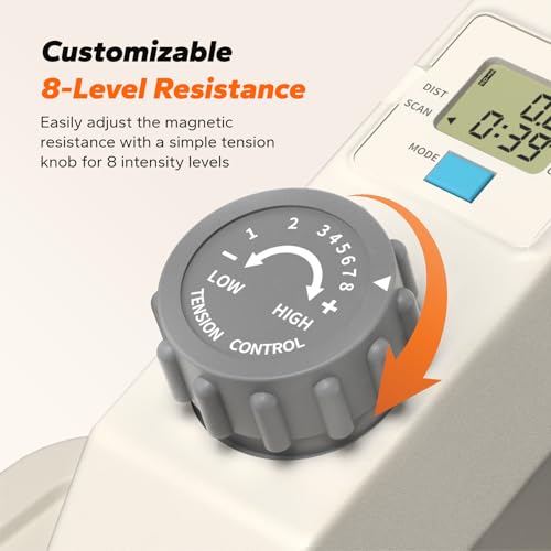 MERACH Under Desk Elliptical Machine Seated Pedal Exerciser for Seniors, 8 Resistance Levels N161530
