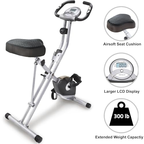 Exerpeutic Foldable Exercise Bike with 8 Resistance Levels and LCD Display C48463