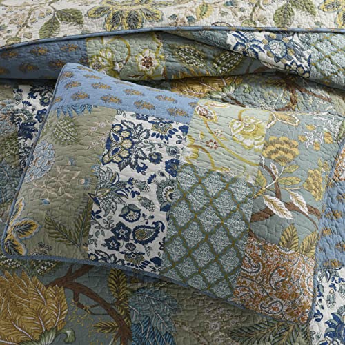 Yvooxny Queen Size Reversible Cotton Quilt Set with Pillow Shams Z577576
