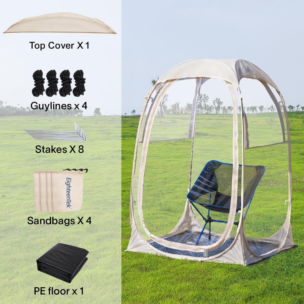 EighteenTek Pod All Weather Sports Tent - Instant Outdoor Bubble Shelter for 1-6 Person Camping N211