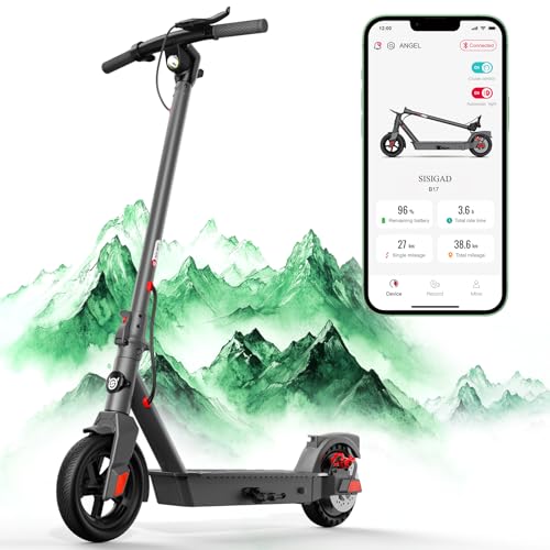 SISIGAD Electric Scooter for Adults, 10" Tires, 600W Motor, 22 MPH, 30 Miles Range, Foldable O1563