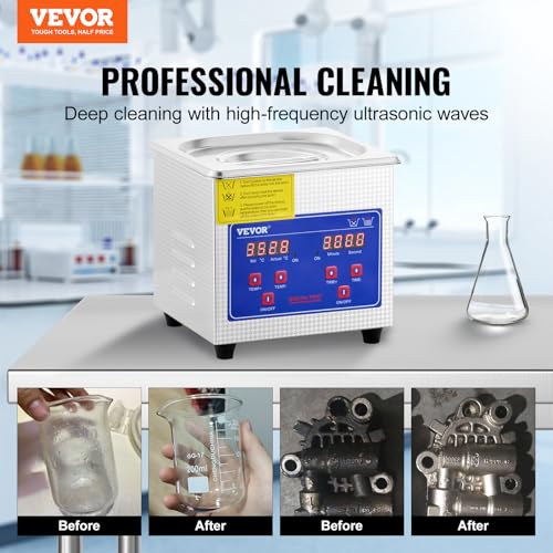 VEVOR Commercial Ultrasonic Cleaner 6L 40kHz with Digital Timer & Heater 110V Q7418