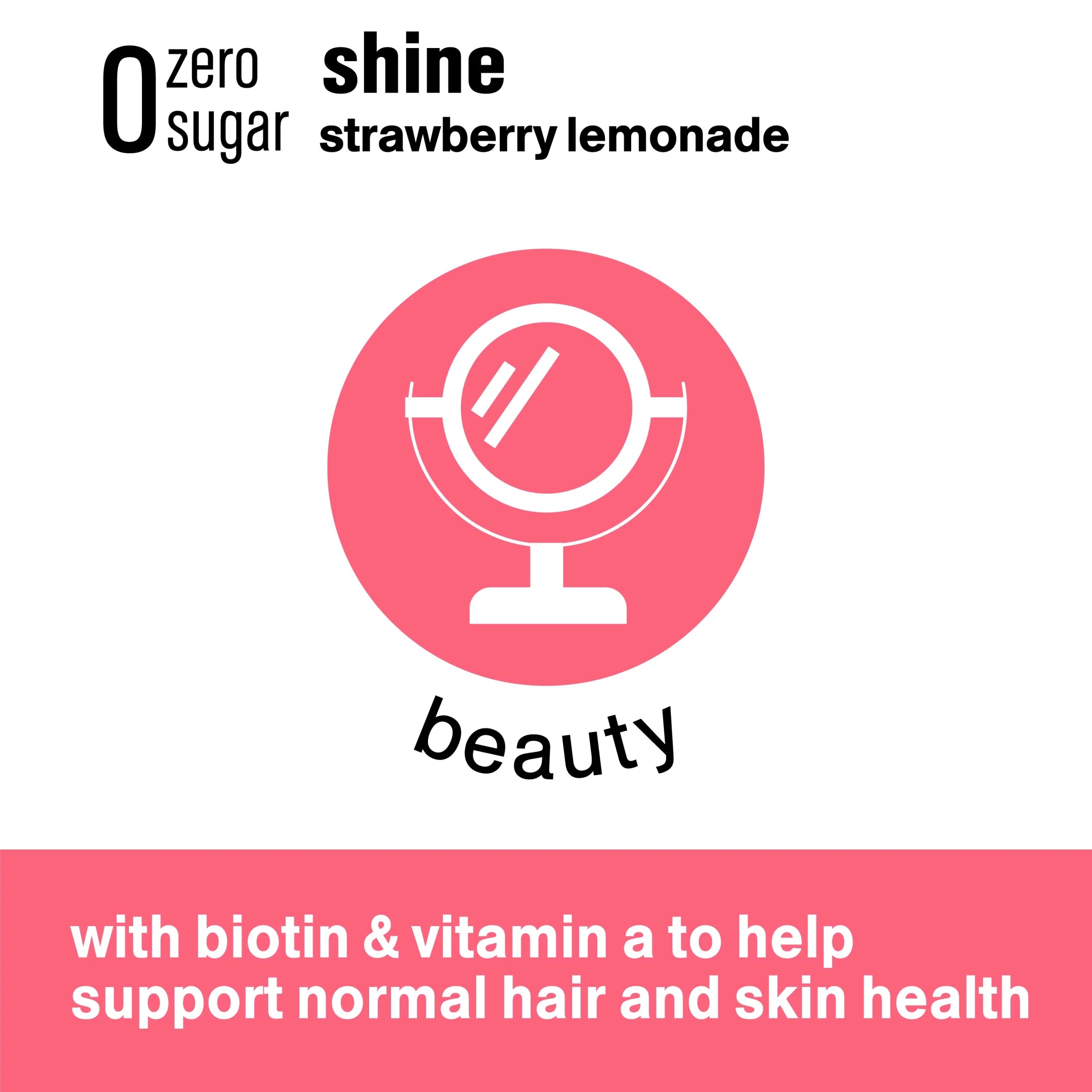 Vitaminwater Zero Sugar Shine Electrolyte Enhanced Water, Strawberry Lemonade, 20 fl oz, 12 Pack V746