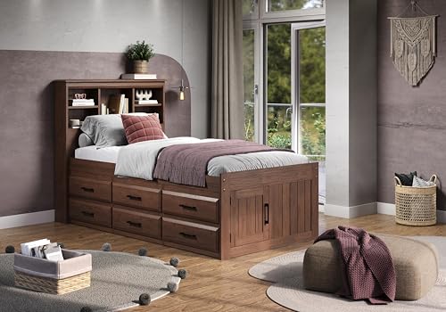 Discovery World Furniture White Full Bookcase Bed with 6 Drawers Z895159