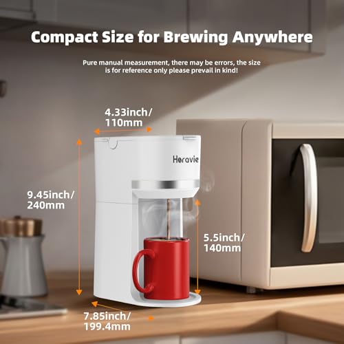 Mini Single Serve Coffee Maker for K Cup & Ground Coffee, Black D139279