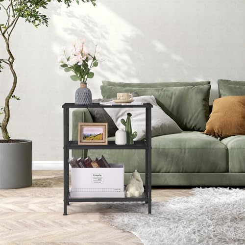 LIANTRAL 3 Tier Rolling Cart, Brown Kitchen Storage Cart on Wheels M635