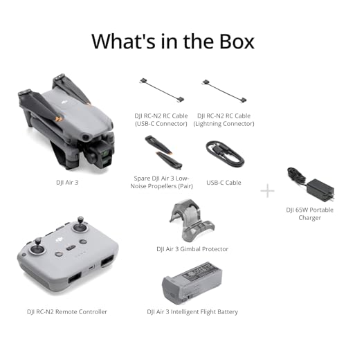 DJI Air 3 (DJI RC-N2) Drone with Dual Primary Cameras, 46-Min Flight Time X4993