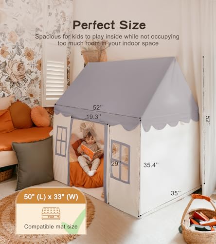 Little Dove Toys Kids Playhouse Tent with Mat, Star Light, Green K81396